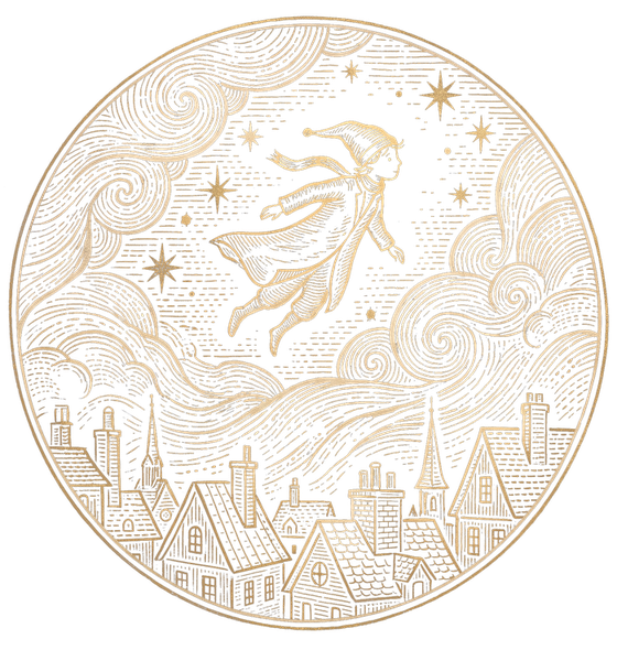 Engraved illustration: Flying