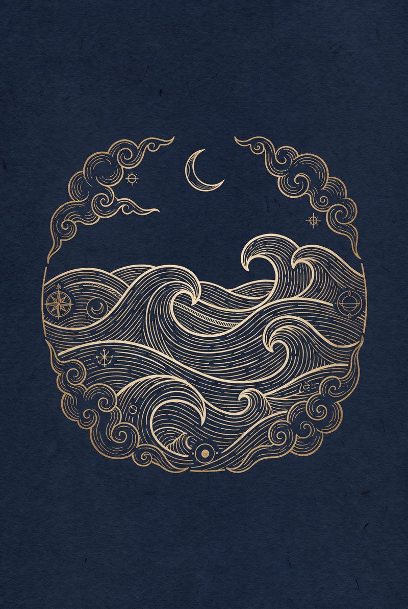 Engraved illustration: The Sea