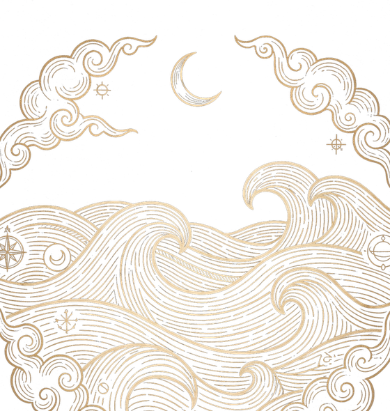 Engraved illustration: The Sea